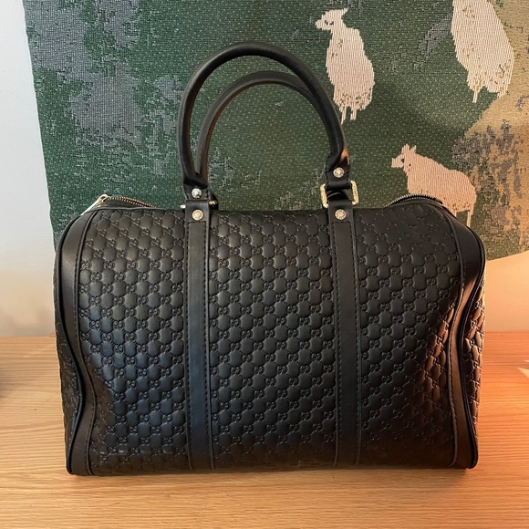 Black Top Handle Crossbody Carryon Bag - Picture 1 of 13